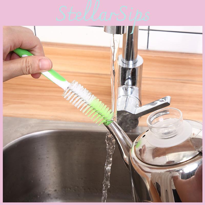 Cup Handle Suction Spout Brush For Cleaning Tubes Utensils And