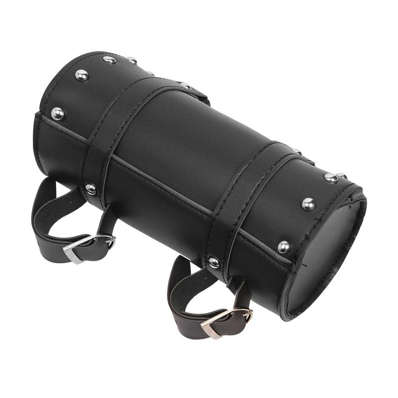 

Универсальная сумка для вилки мотоцикла, кожаные седельные сумки, сумка для инструментов, водонепроницаемый чехол для Sportster чёрный