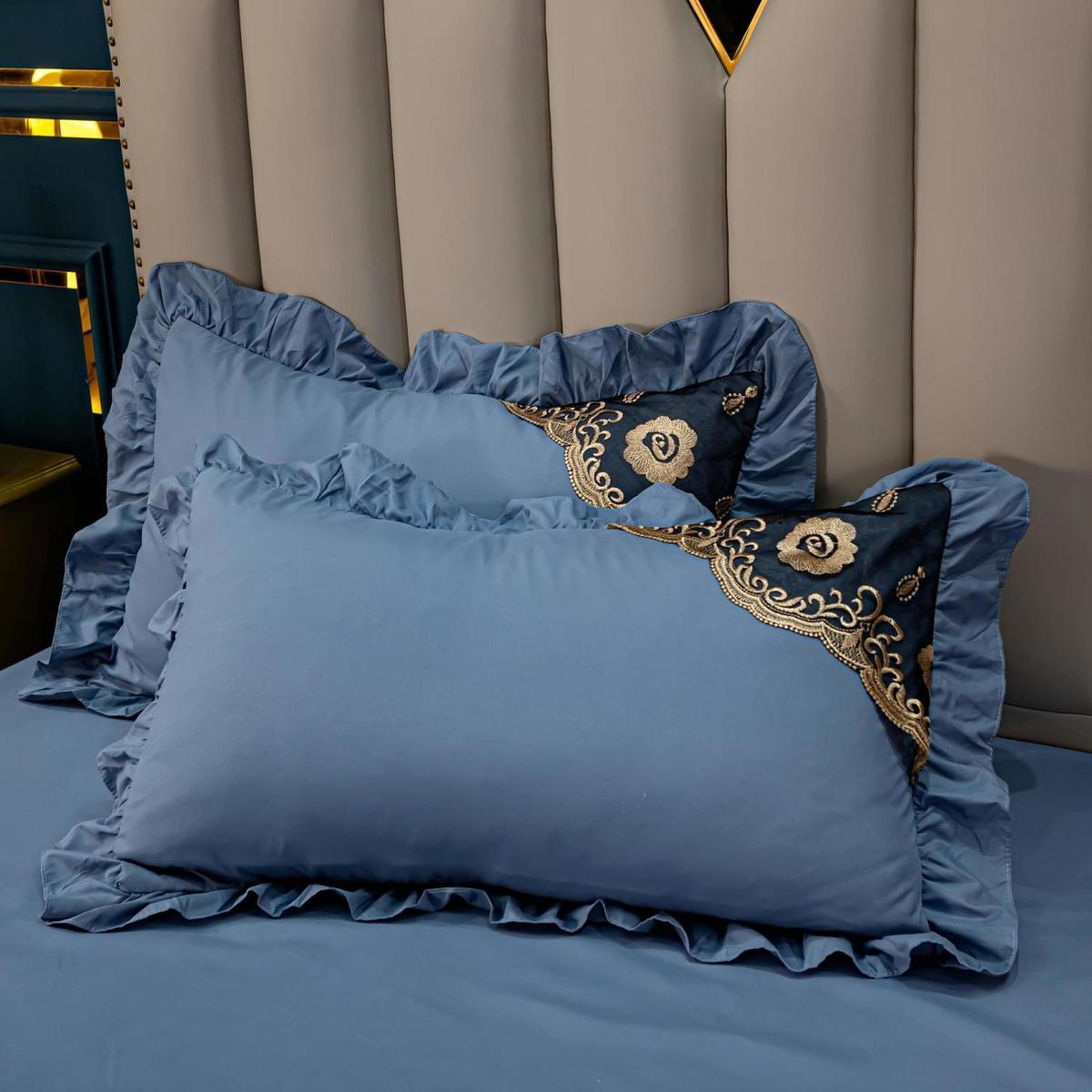 

Наволочка для свадебной спальни, наволочка для подушки, роскошное кружево, лето, дышащее, простое, мягкое, удобное, уютное, для пар, вышивка 48x74 см 48x74cm