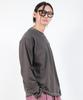 Deumakeu M Outstitch Loose Fit Long Sleeve Tee - Charcoal