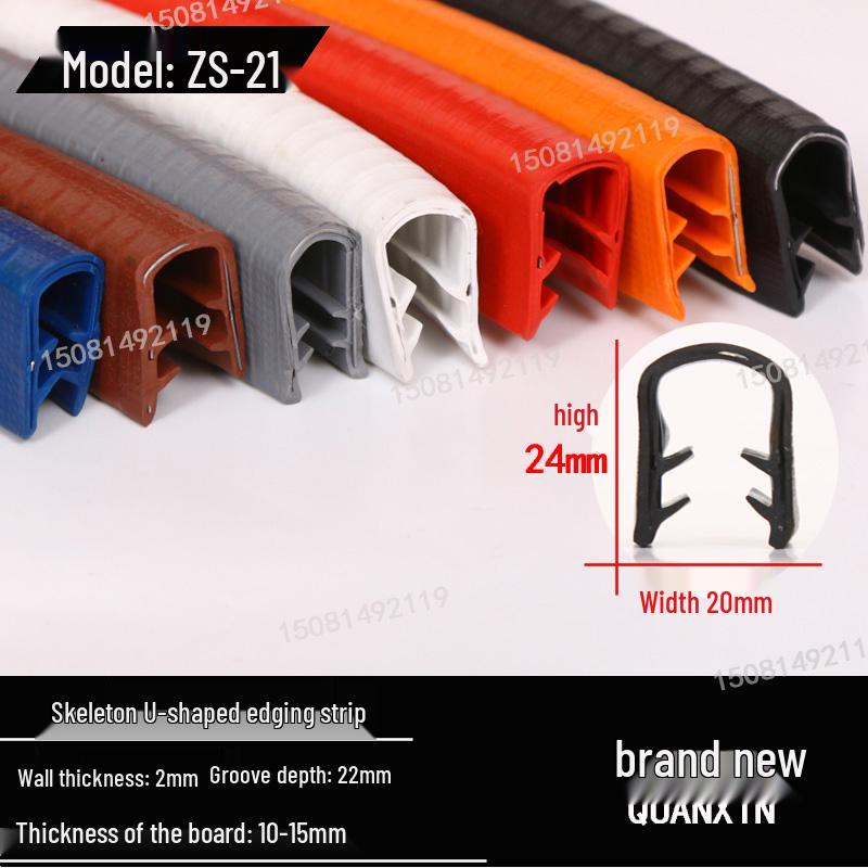 U-Shaped Rubber Edge Banding for Glass and Steel Tiles