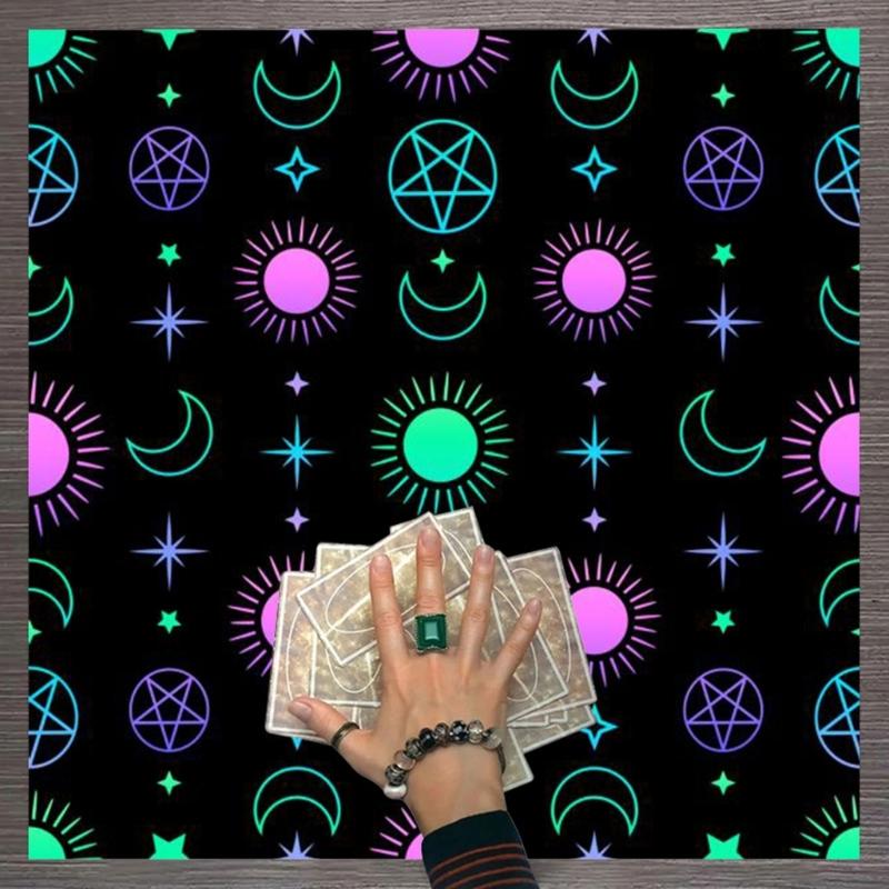 Astrology Tarots Table Altar Cloth Metaphysical Board Game Mat Pendulum Divinations Altar Tablecloth Board Game Card Pad