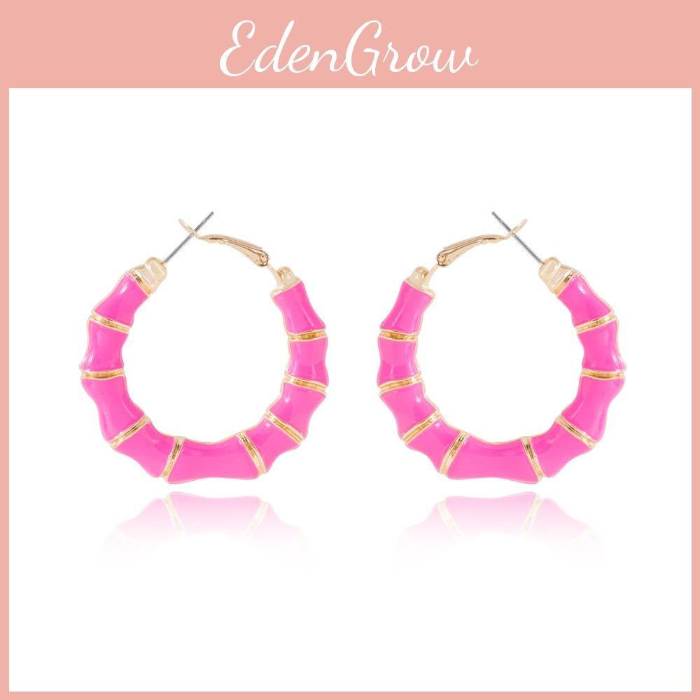 Fashionable Pink Statement Earrings For Women Modern Geometric Jewelry Alloy