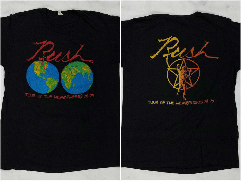 Vintage 70s RUSH Tour of the Hemispheres Concert T-Shirt Unisex T-Shirt XXXL