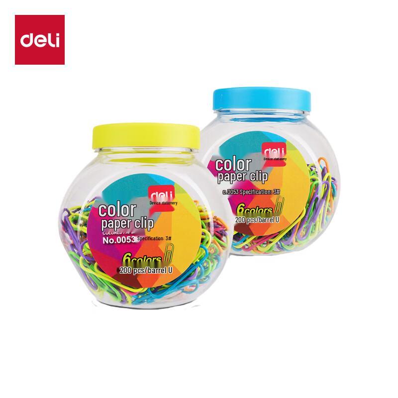 Deli No. 3 Colored Rust-Proof Paper Clips