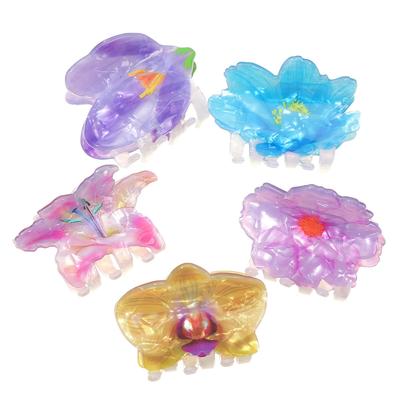 Glossy Flower Hair Clip Lovely Hair Claw Daily Wear Hair Accessories For Women Girl
