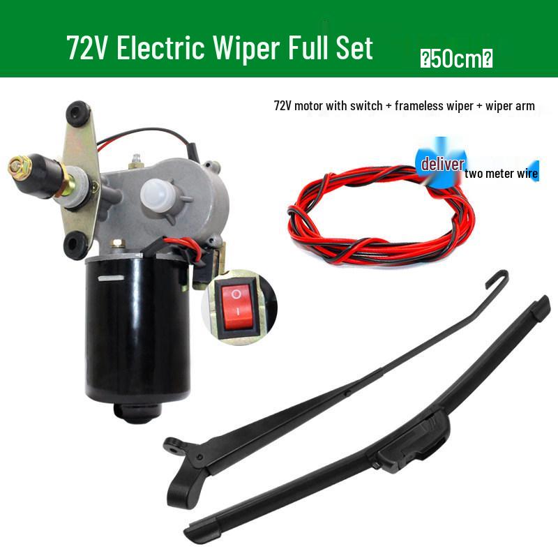 Motor de limpiaparabrisas para triciclo eléctrico - Sin marco 12V 30W para vehículos agrícolas