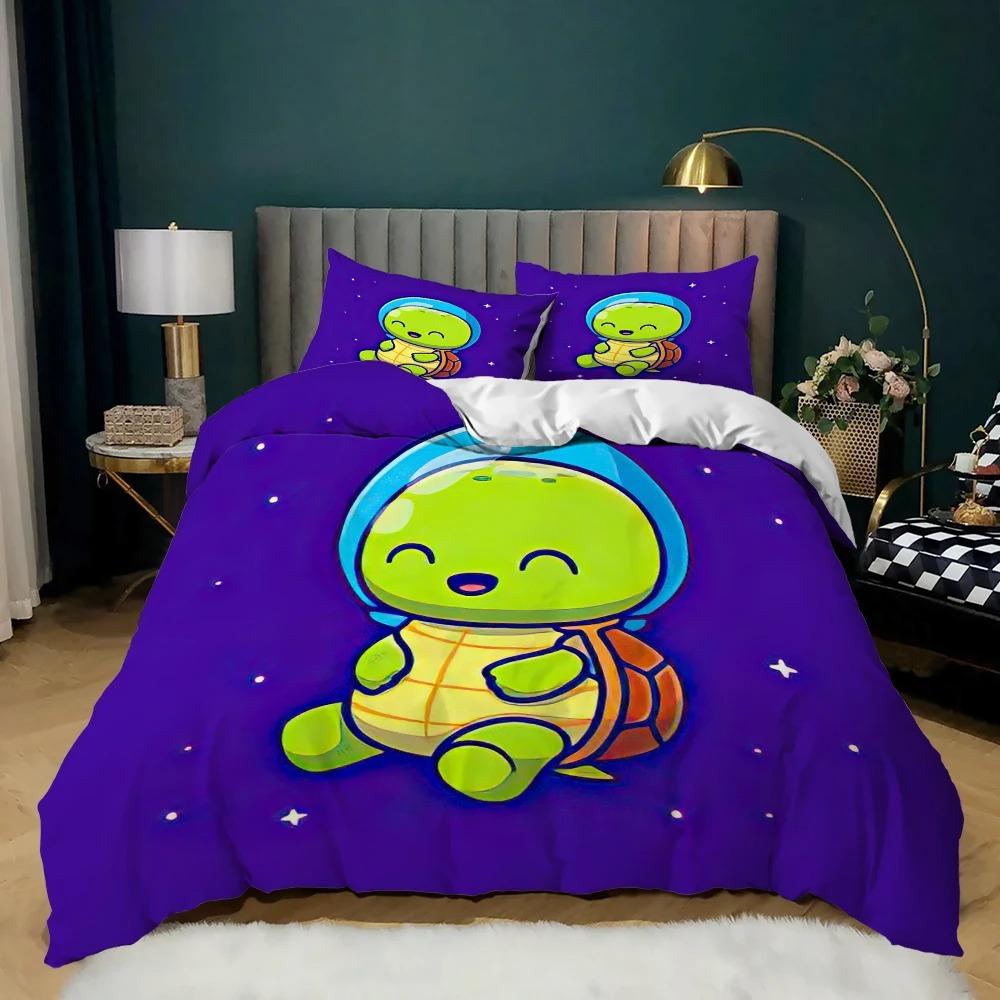 Cartoon Animal Duvet Cover Microfiber Pig Astronaut Red Bedding Set Space Universe Animal Theme King Quilt Cover