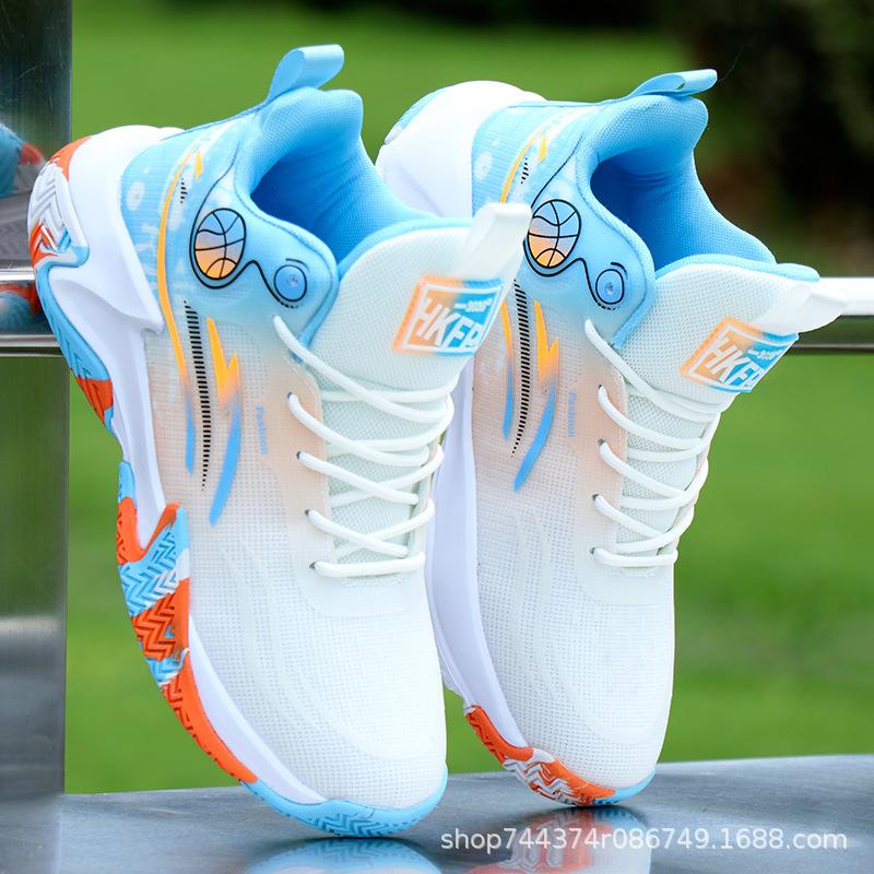 Basketball shoes spring and autumn breathable double mesh shoes high-top sports and leisure shoes non-slip soft-soled running shoes