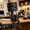 3D Printed Coffee Drinking Desk Sculpture Hanging Skull Ornament Matte Black Edge Design for Office Desks Coffee Corners Stress Relief Gift Decor