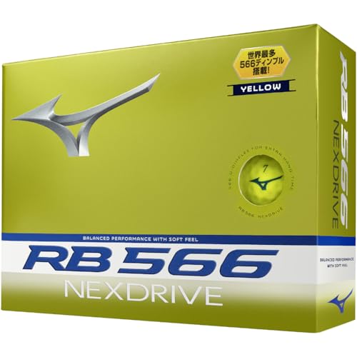 MIZUNO RB 566 NexDrive Golf Balls, 1 Dozen, Yellow, 5NJBT324