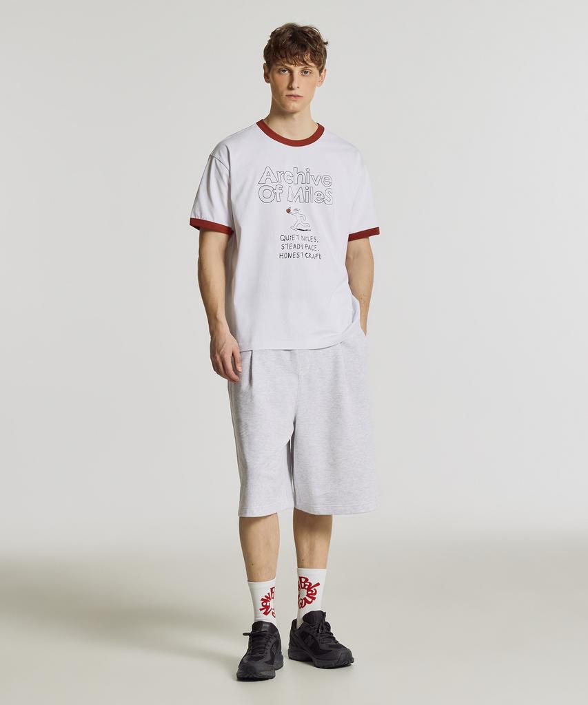 Nyuballanseu Nbneg2A103 / Uni Archive Pace Running Ringer Tee (White)