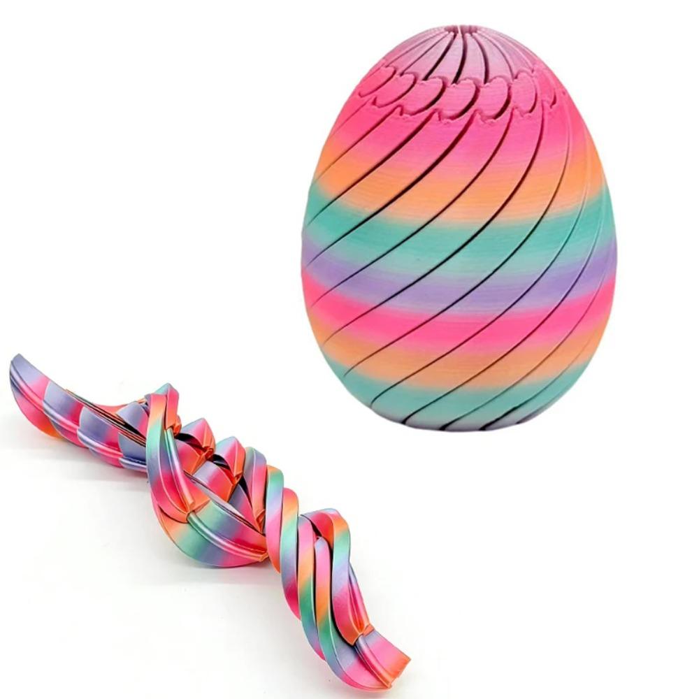 3D Printed Slippery Egg Fidget Toy-Easter Twist Egg Stress Relief Toy For Children Stress Relief Deformation Ball Birthday Gift