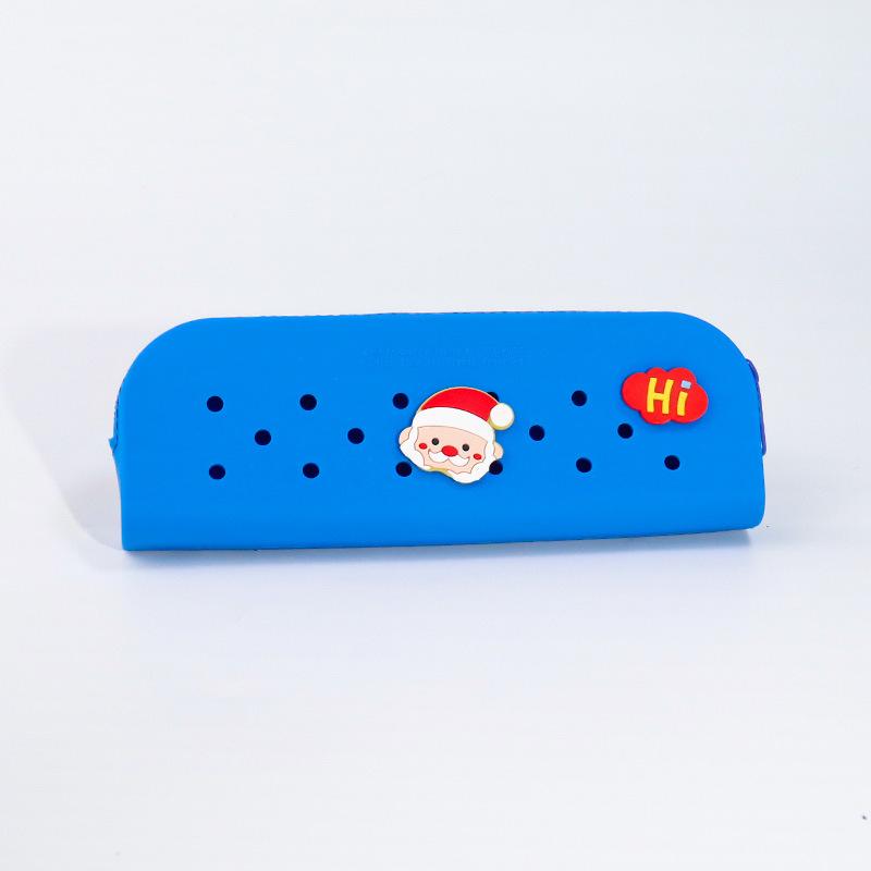 DIY silicone hole pencil bag, student creative cute pencil bag learning stationery storage bag stationery box