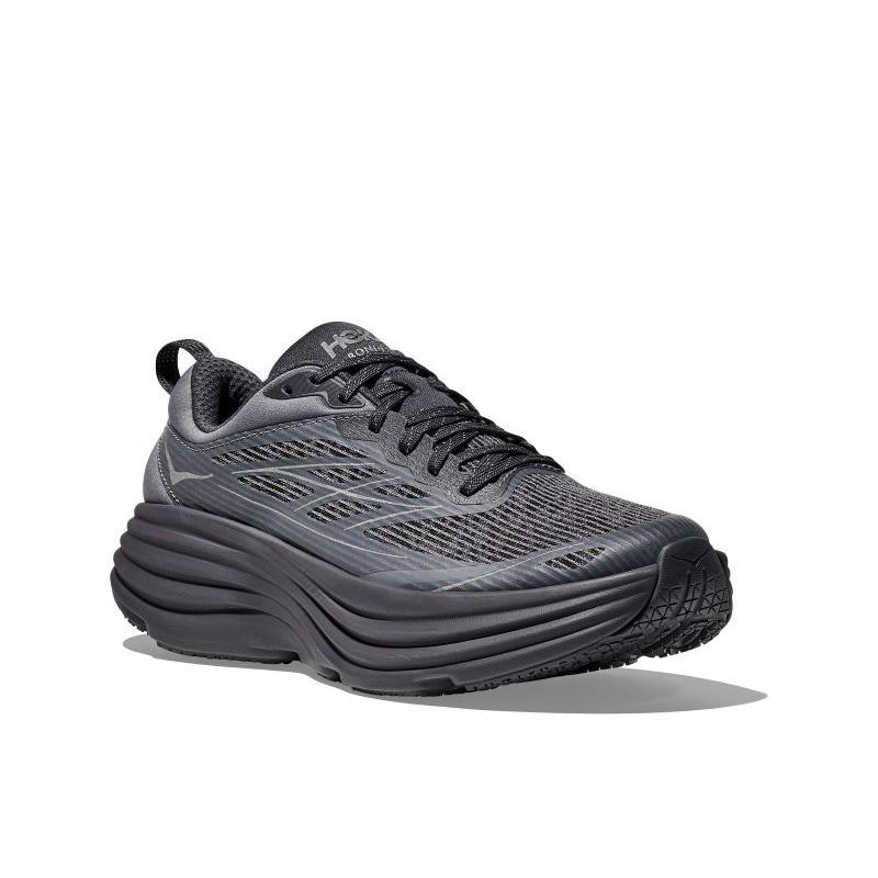 HOKA Bondi 8 Caged Stealth Tech Pack - Charcoal Grey Unisex Sneakers Grey-Skies 1155391-CYG