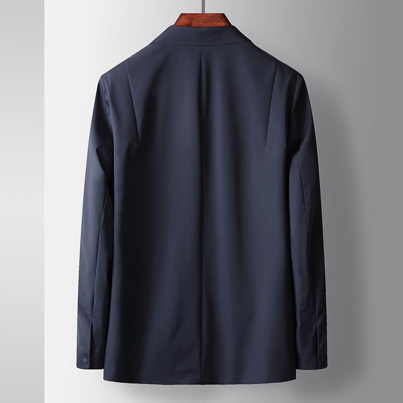 Men's Jacket Spring and Autumn Lapel Shirt Version Top Youth Light Luxury Milk Silk Business Casual Jacket