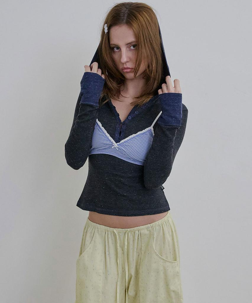 SCULPTOR Heather Hoodie Tee Charcoal
