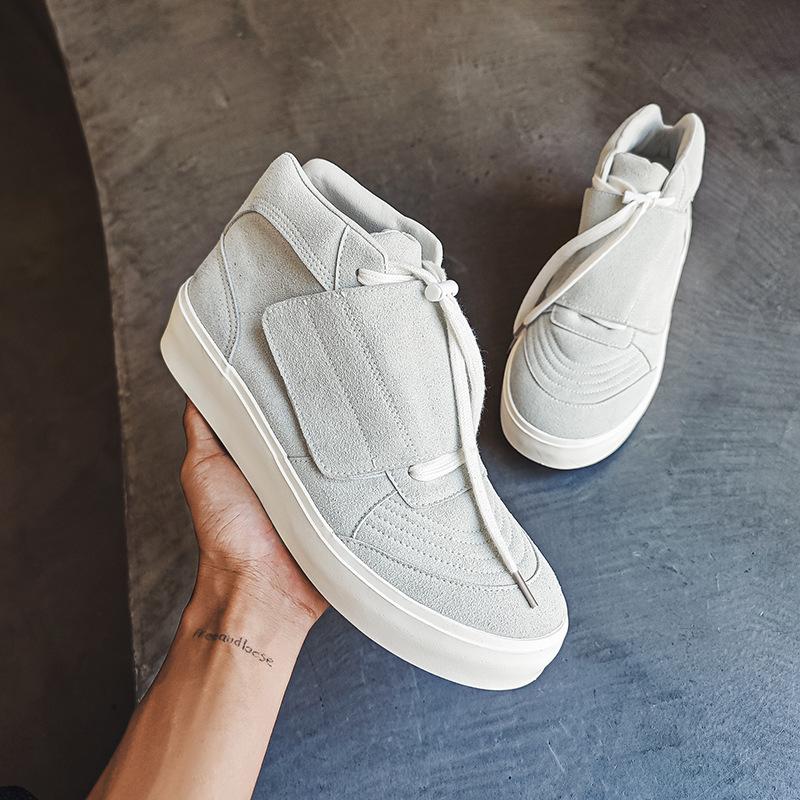 

X156 Spring and Autumn New High Street Niche Hip Hop Design Men s Shoes Guochao High Top Sports and Leisure Board Shoes Trend Versatile 44 сірий колір