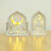 Moon Night Light Ornament LED Eid Wooden Decoration Handmade Eid Desktop Ornament  Table Decoration
