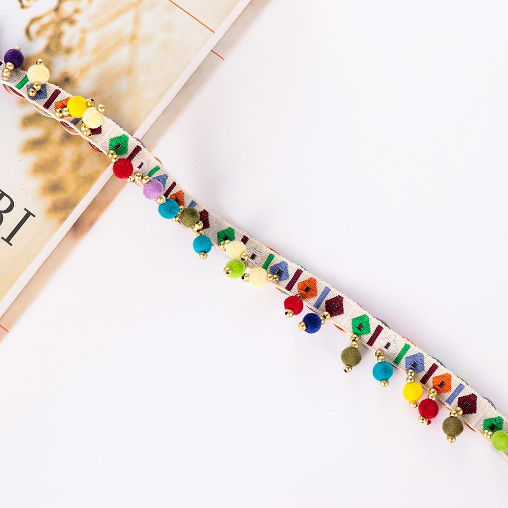 

1ярд Богемська китиця Мереживо Оздоблення Костюм Ручна робота Помпон DIY Ремесло Шиття Вишита Богемська китиця Мереживо Оздоблення Стрічка