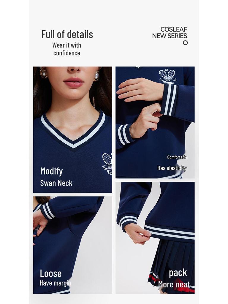 Women's Long Sleeve College Style Hoodie - Winter Running Loose Fit Top