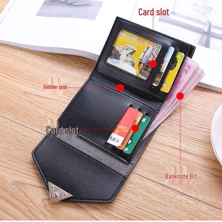 Heart Mini Korean Short Wallet for Female Students - Fashion Coin Purse & Card Holder
