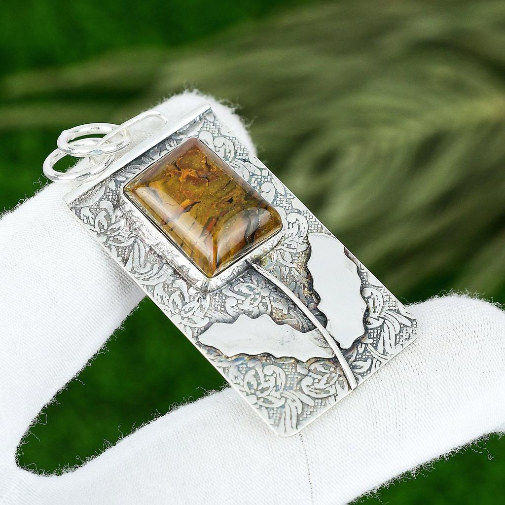 Sisters Day Sale Golden Pietersite Gemstone Sterling Silver Wife Pendant Jewelry