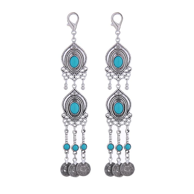 Kazakh Princess Tassel Keyring: Ancient Style Alloy Backpack Pendant & Hair Accessory with Lobster Clasp