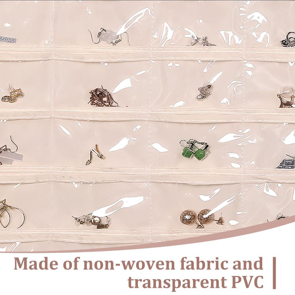 80 Fächer Doppelseitige Hängende Schmuckaufbewahrungstasche Klare Taschen Halskette Ohrringe Kleinkram Mitgliedskarten-Organizer
