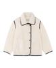 Siyazu Siot4172 Asymmetrical Faux Shearling Jacket_Ivory