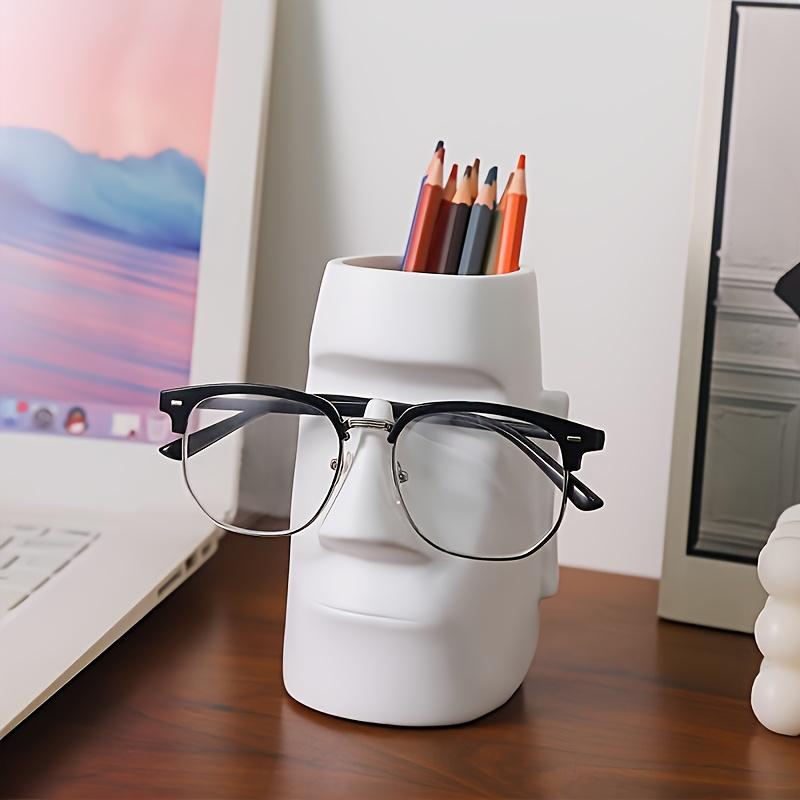 Support de statue en pierre créatif pour bureau, Porte-stylo et Organisateur pour lunettes, Boîte de rangement pour pinceaux de maquillage pour la décoration du bureau à domicile
