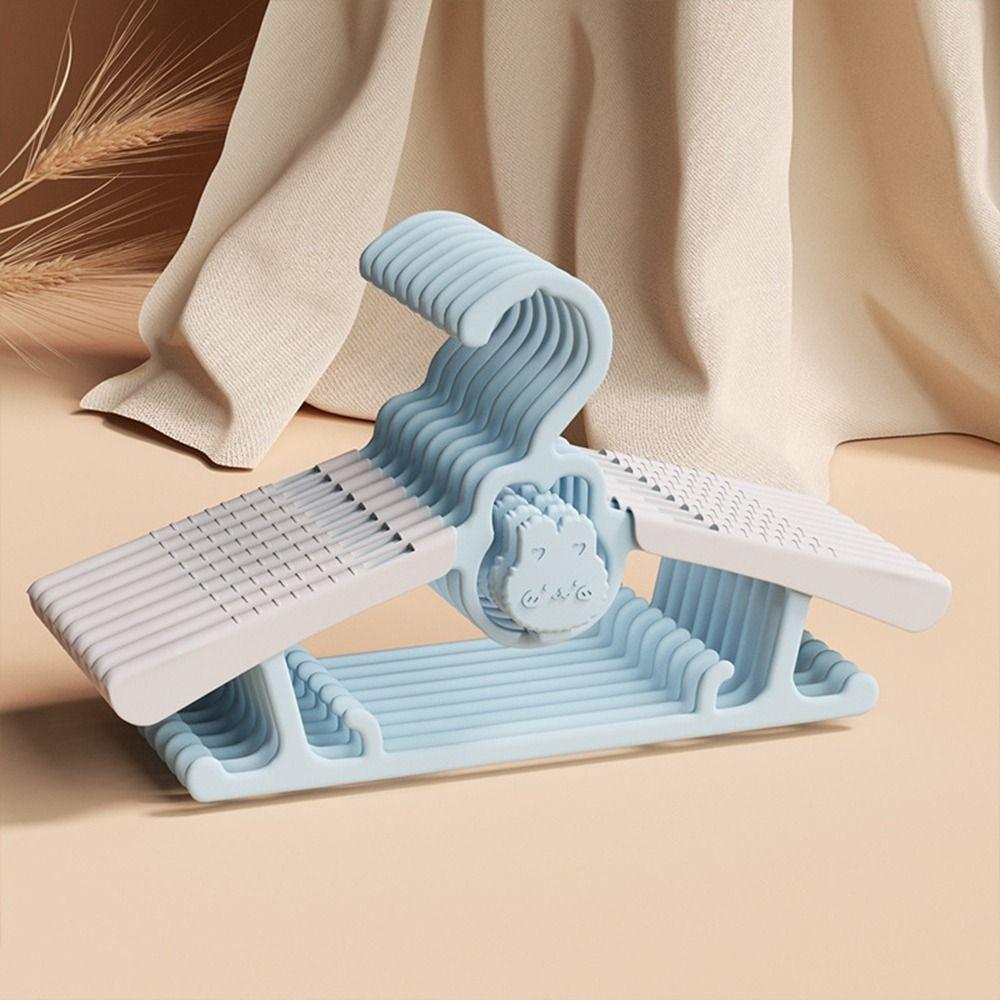 10Pcs Windproof Telescopic Baby Hangers Non-slip Kids Coat Hanger Cute Clothes Organizer  Kids Room