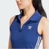 Adidas Originals Striped High Waist Polo Long Comfort Sleeveless Dress Women Dress Blue IR6126