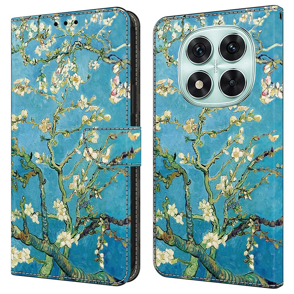 Pro Xiaomi Redmi Note 14 Pro 5G/Poco X7 5G Kožené pouzdro Vzorový potisk Peněženka Stojánek Otevírací kryt na telefon