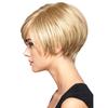 Dame Kurze Synthetische Hellblonde Perücke mit Pony Frauen Natürlich Aussehendes Haar Weibliche Tägliche Cosplay Perücken Hitzebeständige Perücken