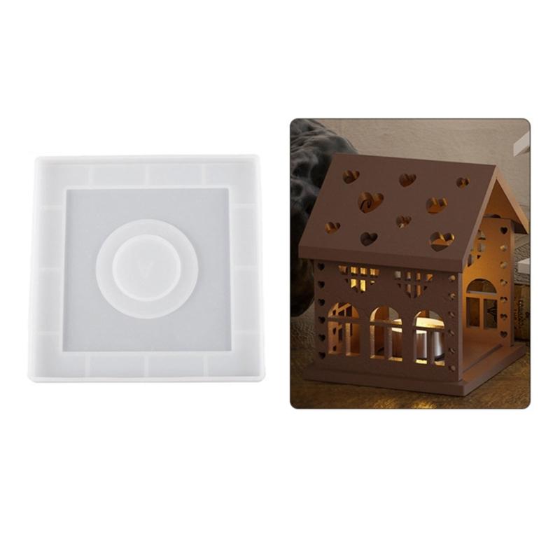 Silicone Molds Christmas House Candle Molds Casting Molds Handmade Craft Supplies Plaster Molds for Candle Making