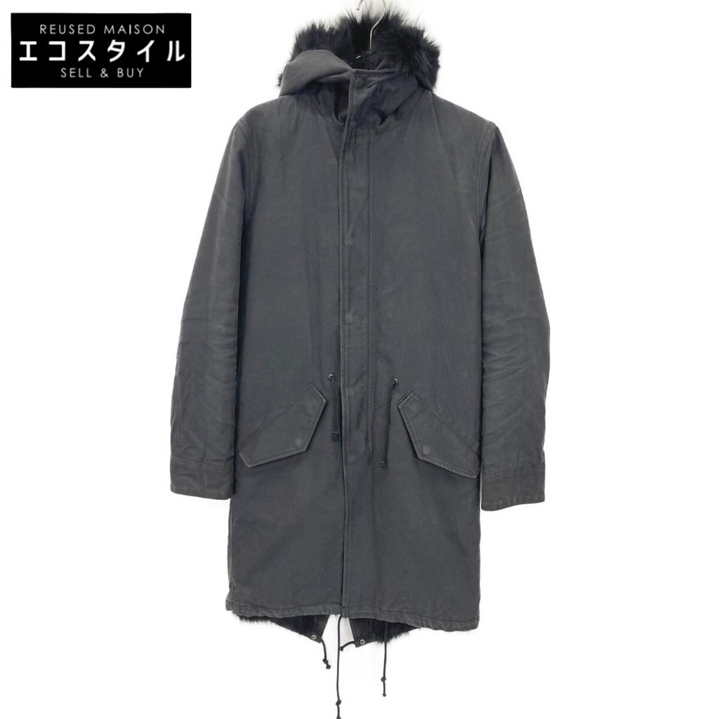 Jun Hashimoto LET039 FXF01 Black Fur-Lined Hoodie Mod Coat Coat 2 blackUsed