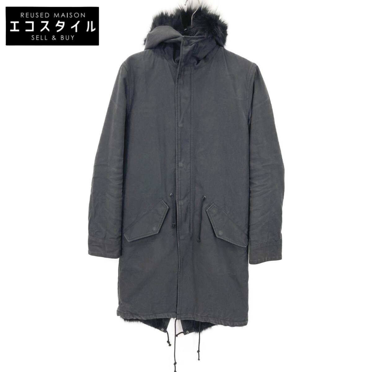 

jun hashimoto LET039 FXF01 Черное худи-модное пальто с меховой подкладкой 2 черноеБ/У