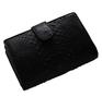 Sankyo Shokai Bifold Genuine Python Snakeskin for Men and Women Wallet, Compact, Leather, (Black)