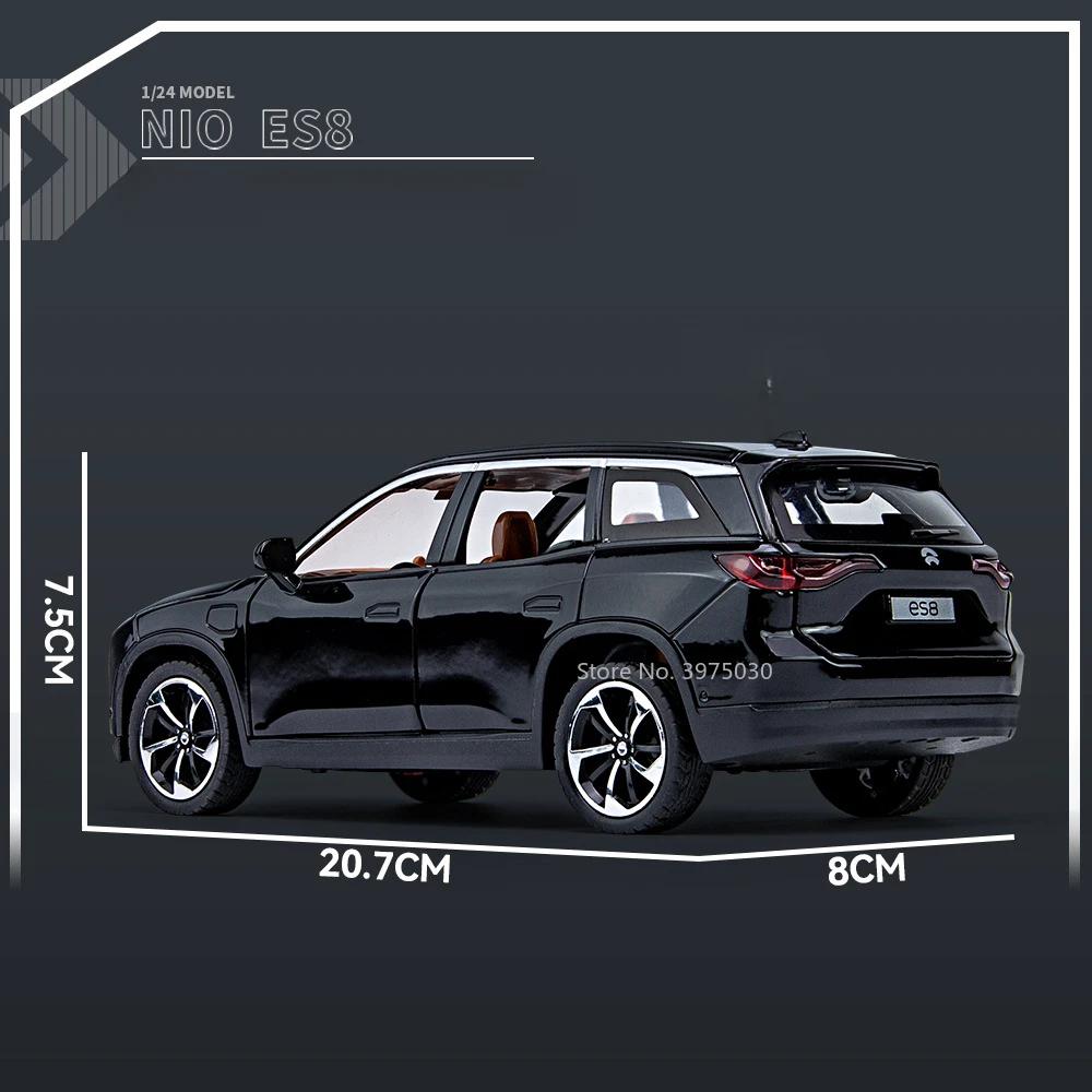 1:24 Scale NIO ES8 Great Wall POER SUV Cars Models Toys Alloy Diecast New Energy Vehicles with Sound Light Model for Kids Gifts