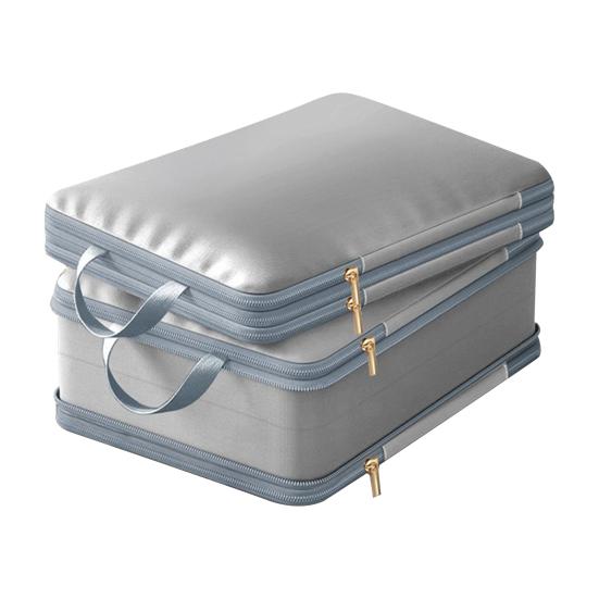 Compression Clothing Bag Zippered Space Saving Clothes Organizer Satin Self Compression Storage Bag for Comforters