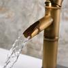A84E-Luxury Brass Bathroom Faucet Basin Faucets Tall Bamboo Hot Cold Water Tap With Two Pipes Kitchen Outdoor Garden WC Taps