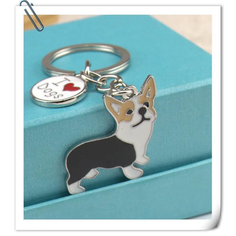 NOVO Chaveiro de Cachorro Welsh Corgi Fofo para Mulheres Bolsa Pingente Chaveiro Chaveiro Porta-chaves Masculino Porta-chaves de Carro Charme Jóias EU AMO PRESENTES DE CÃES