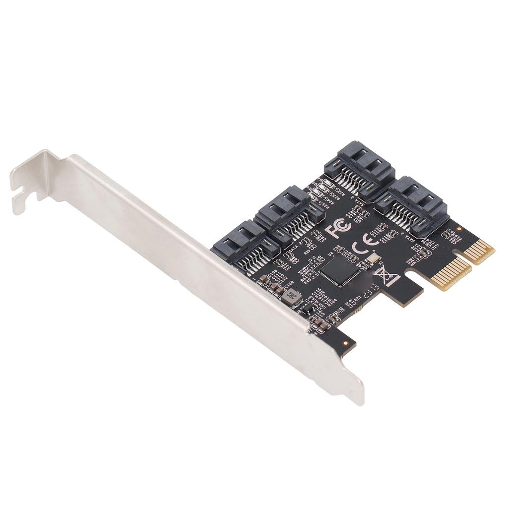 PCIe 3.0 X1 to 4 Port SATA3 Adapter Card Professional High Speed Transmission PCI Express X1 Controller Card for
