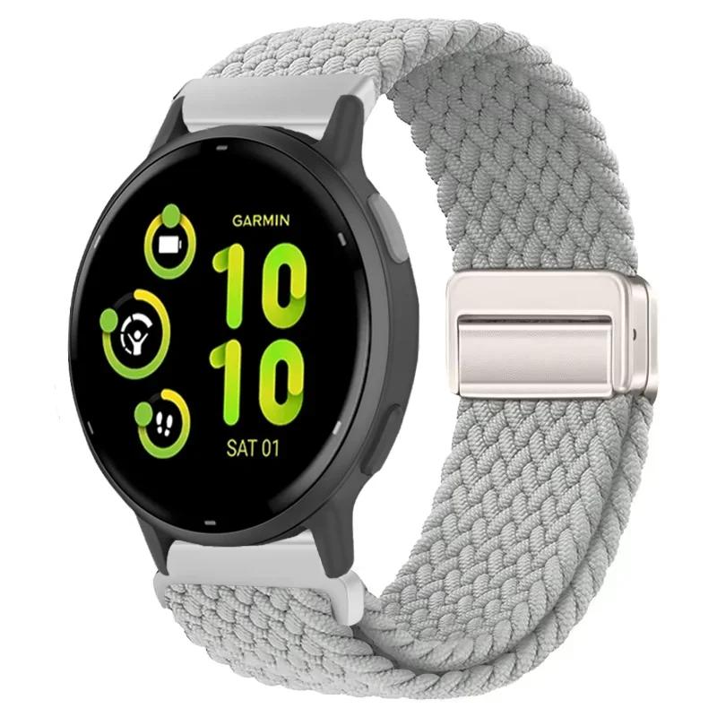 20/22mm Nylon Strap for Garmin Forerunner 55 165 970 570 965 955/Venu 4 45mm Magnetic Band Garmin Vivoactive 5 6/Vivomove Trend