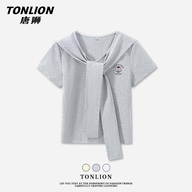 TonLion Women s Sailor Collar Cape Design Short Sleeve T-Shirt XL