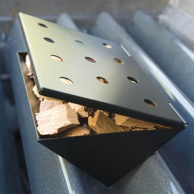 6inch Non-Stick V-Shape BBQ Smoker Gas Grill Smoker Box Wood Chip Smoker Short Barbecue Smoking Box Flavour Grill Box BBQ Tool
