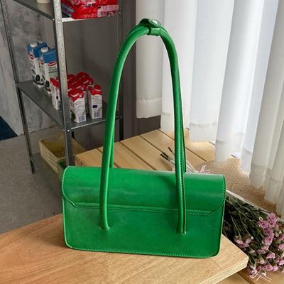 Retro Einfache Damen Unterarmtasche Vintage Grün Damen Quadratische Umhängetaschen Winter Mode Damen Tragetasche Handtaschen mit oberem Griff