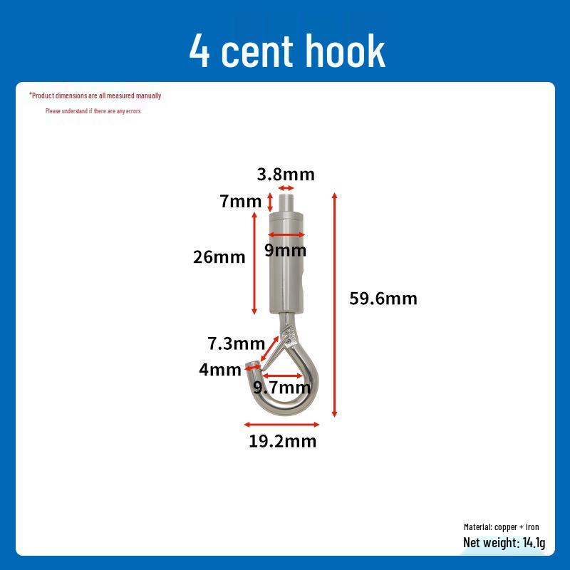 Lantern Hook: Ceiling Balcony Nail-Fixed Thick Iron for Heavy Load Lamp Holder and Steel Wire Rope Hanging