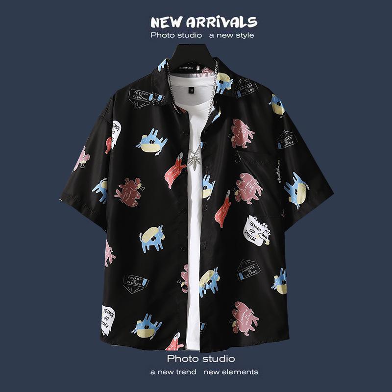 Men's Retro Hawaiian Floral Short-Sleeve Summer Shirt